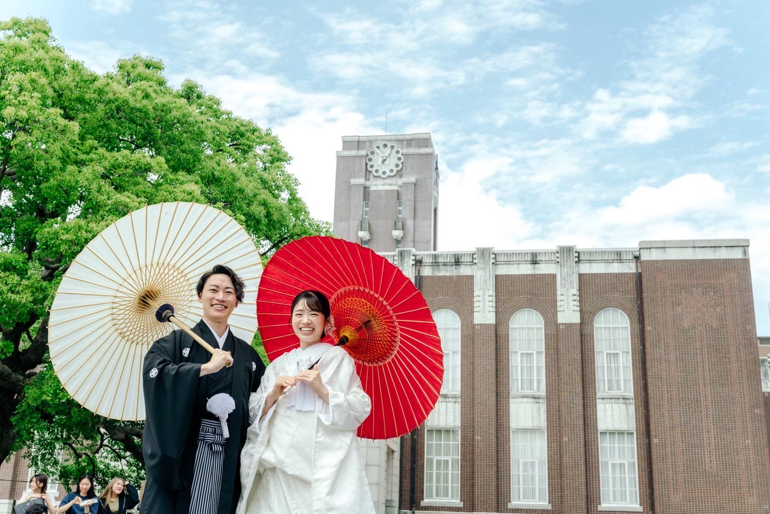 京都大学で記念撮影