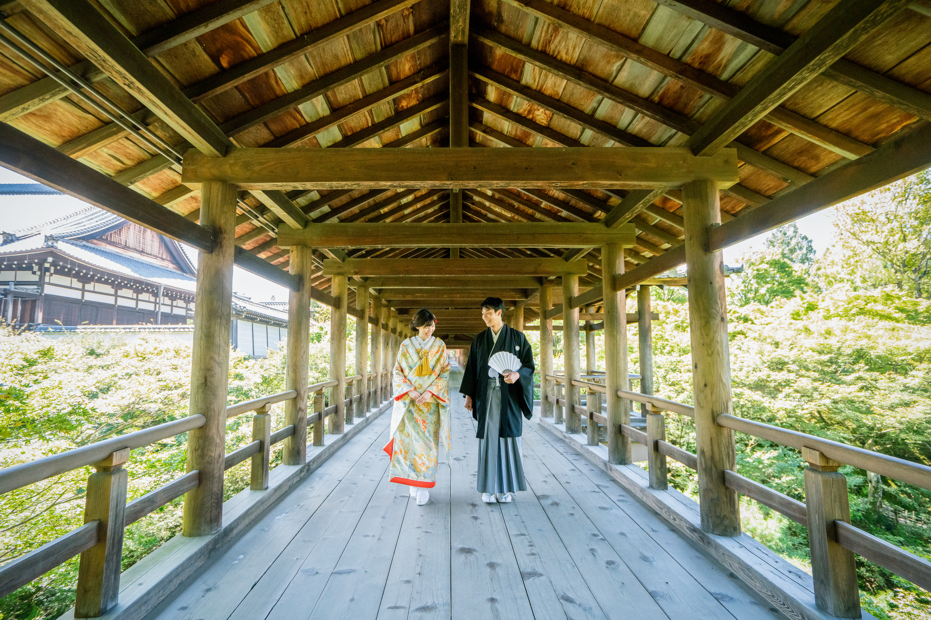 東福寺の通天橋で前撮り