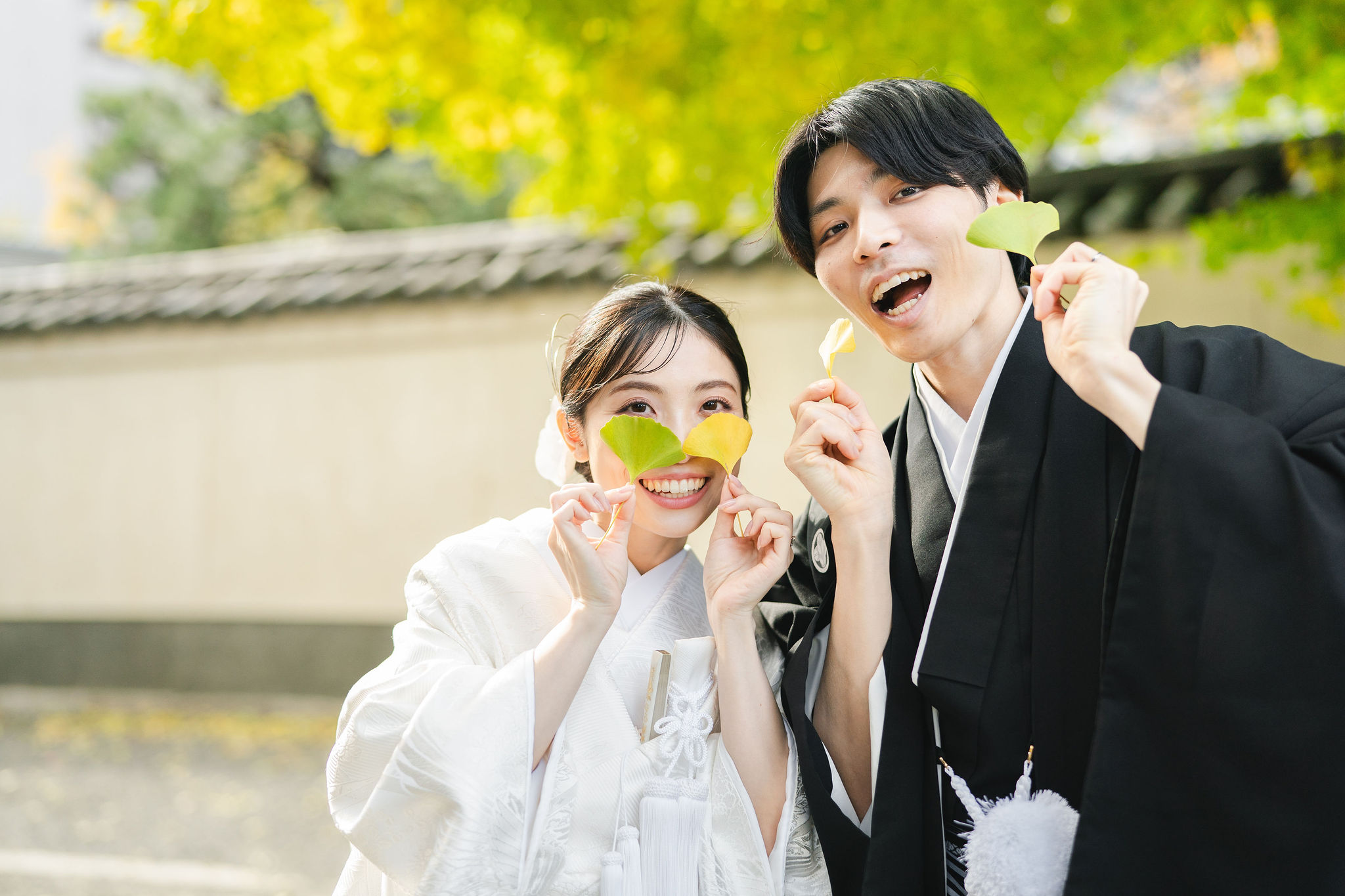 本法寺前撮りイメージ｜銀杏を拾って