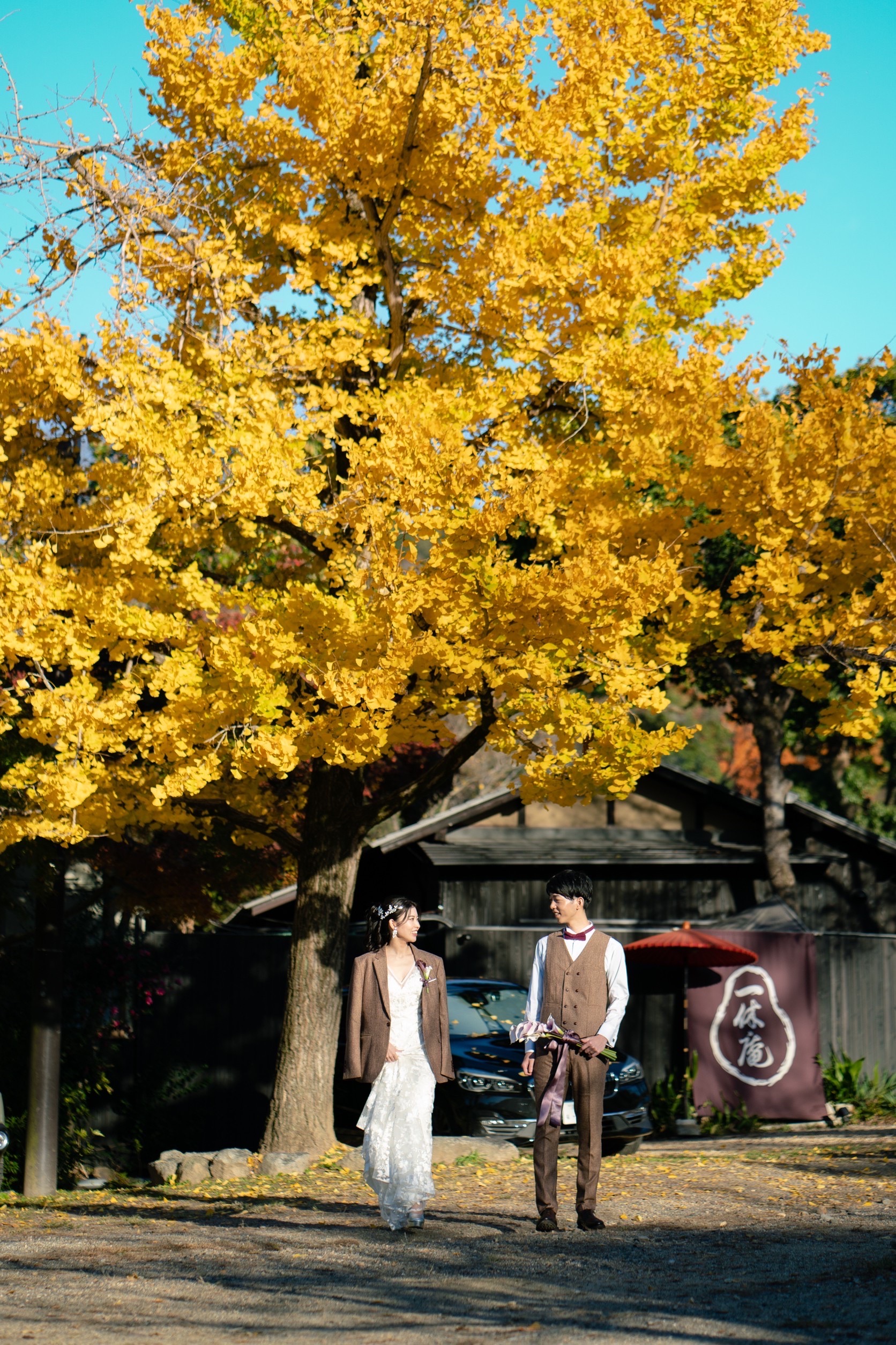 円山公園の洋装前撮り・イチョウ