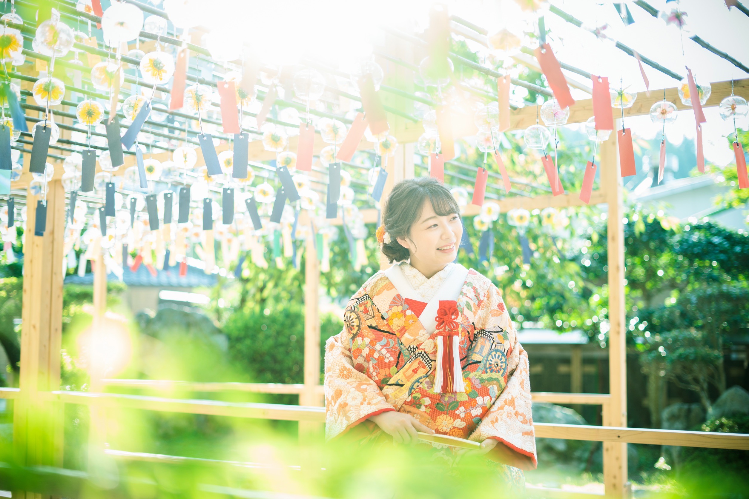 正寿院の風鈴祭り期間に前撮りしました。