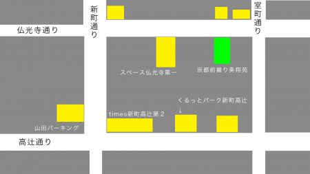 京都美翔苑近くの駐車場地図