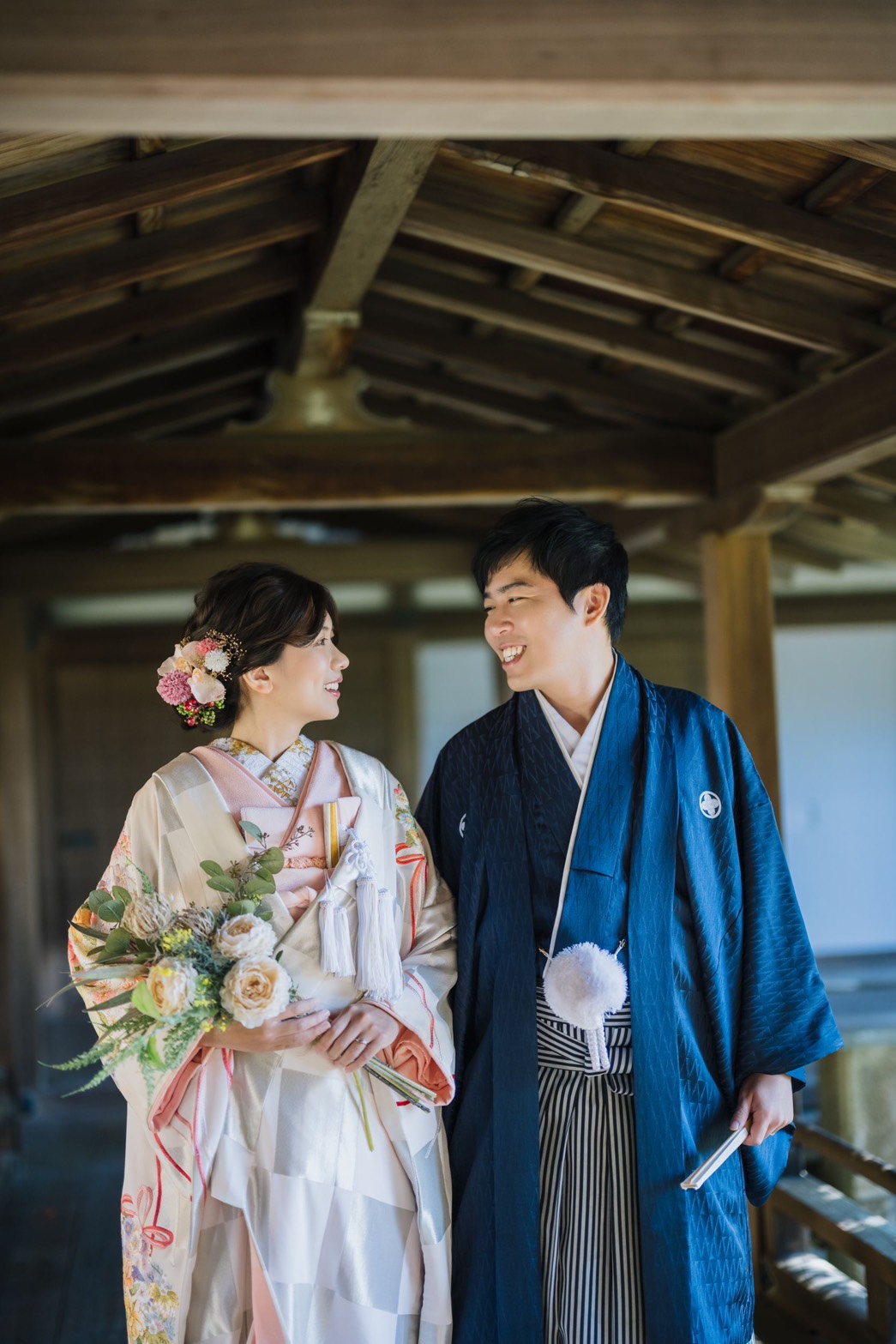 色打掛７番に淡いピンクの掛下