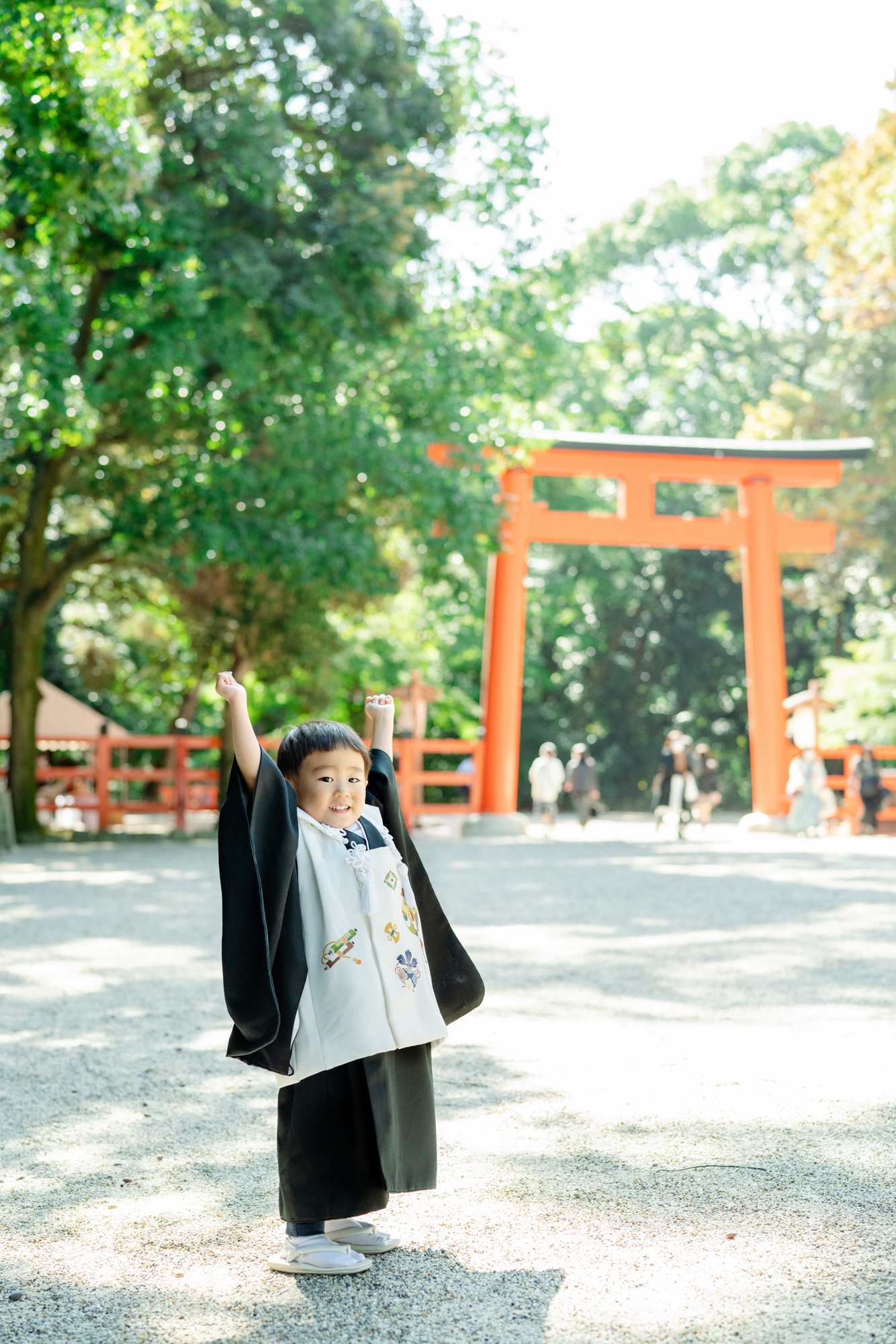 わーい、楽しい七五三ロケーション撮影（３歳男子）