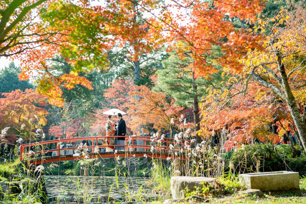 京都の大原野神社の紅葉
