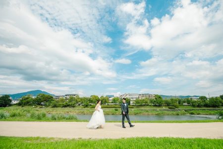 鴨川で洋装前撮り