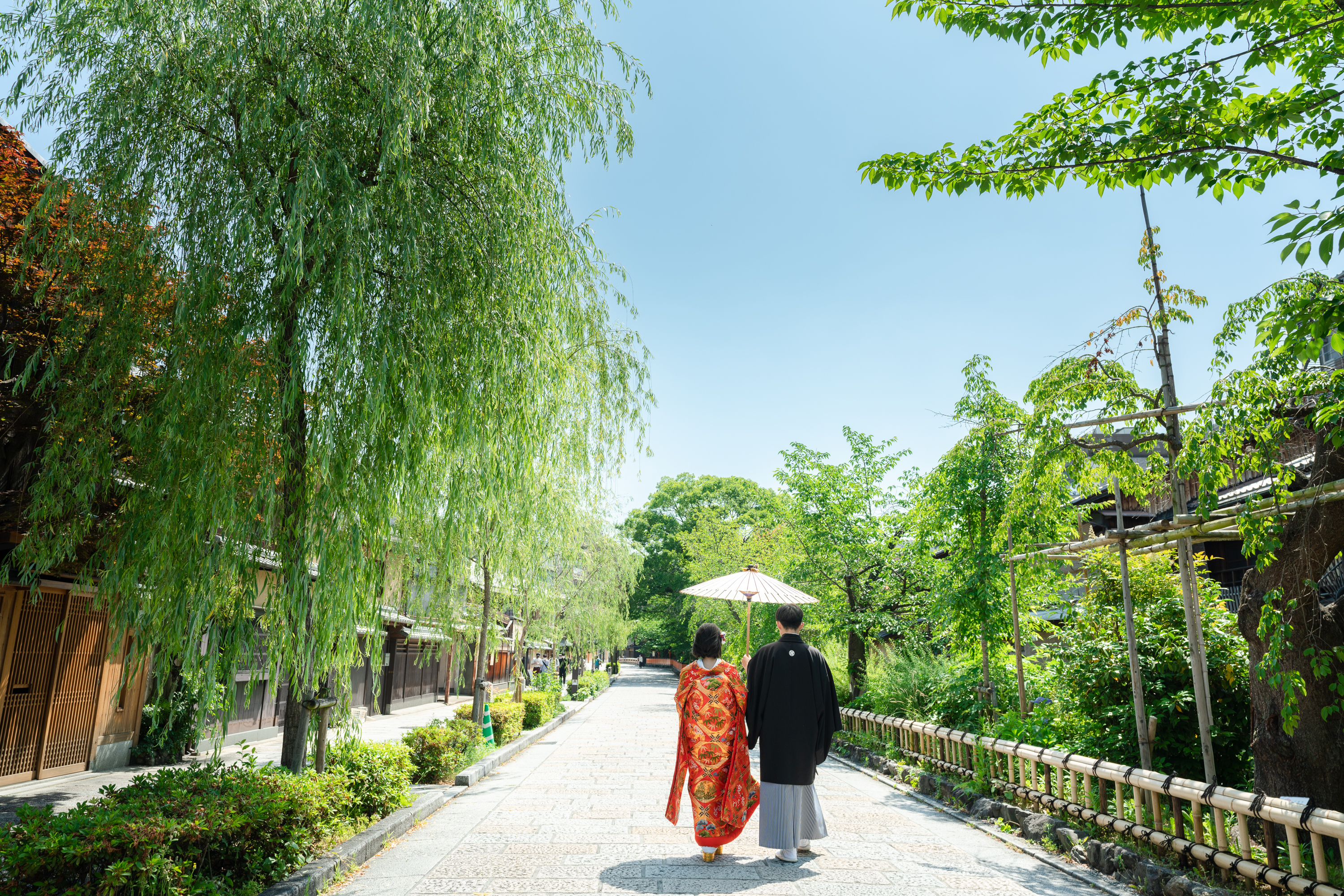 京都の祇園前撮り、後ろ姿