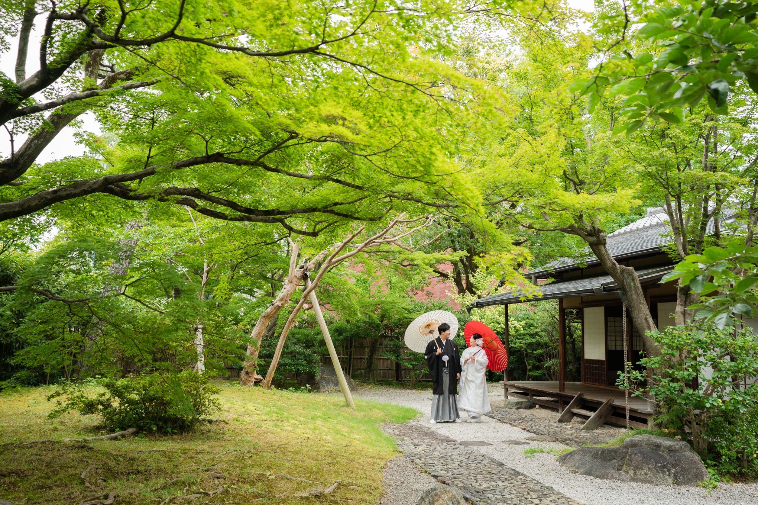 茶室堪庵で前撮り