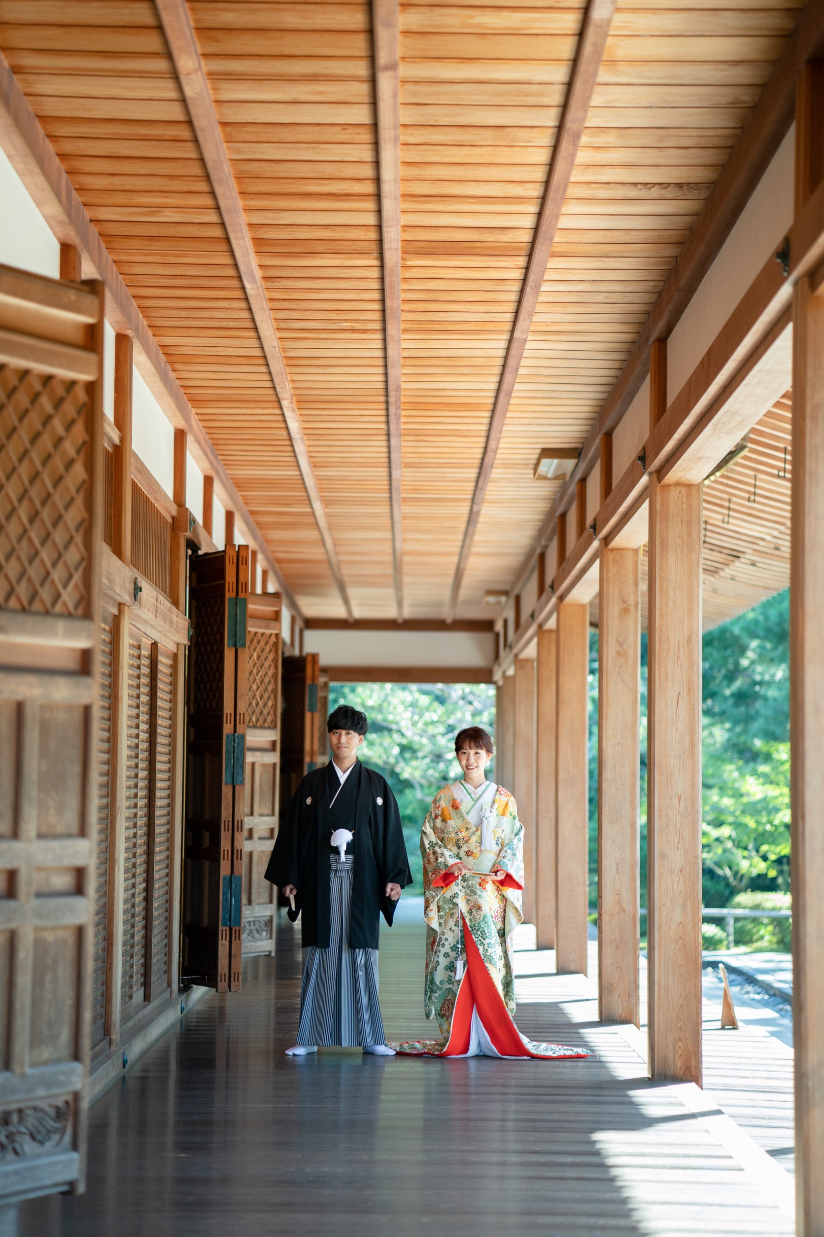 智積院・廊下にて前撮り