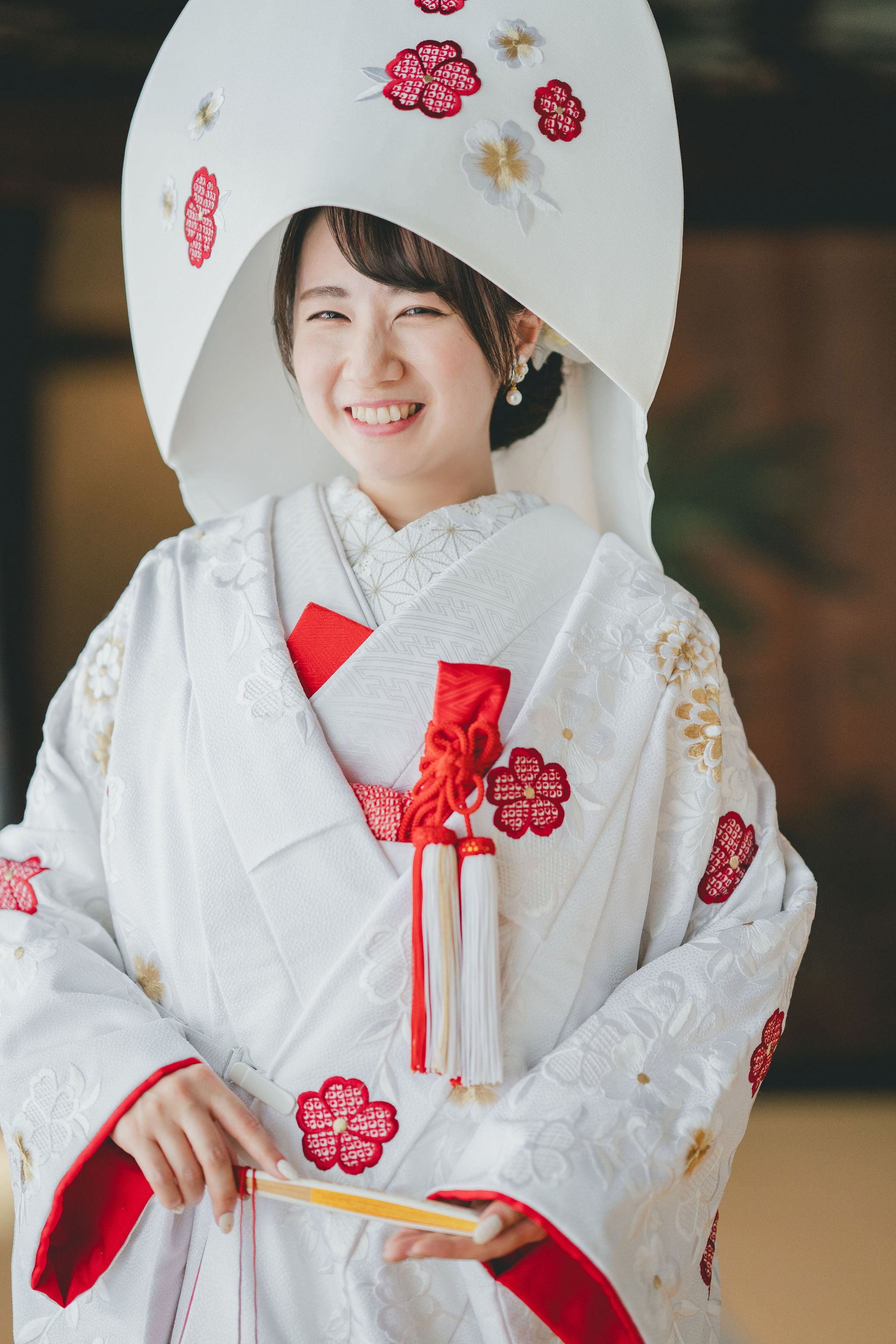 白無垢30番と刺繍衿「麻の葉に梅」