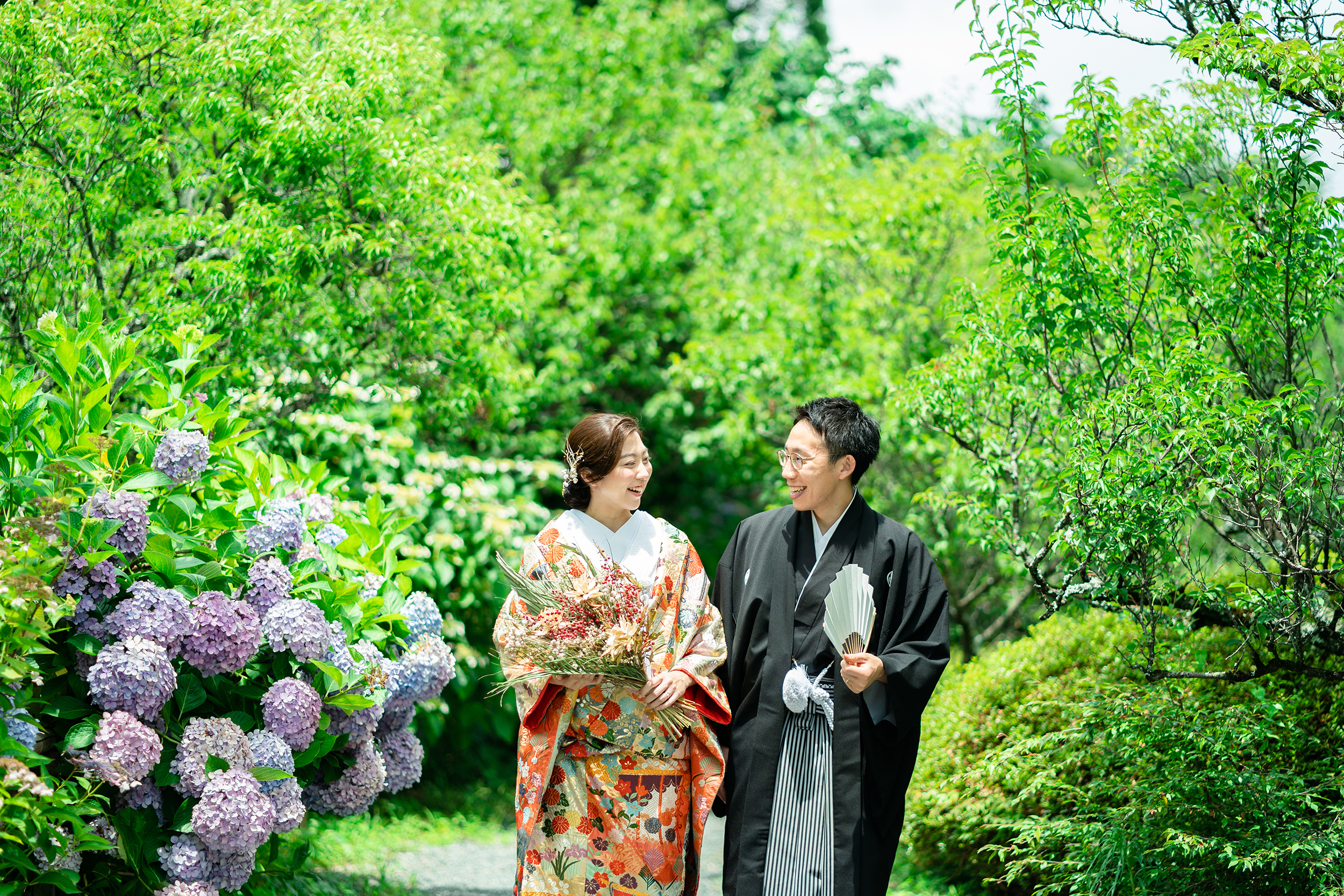 紫陽花の季節、色打掛前撮り