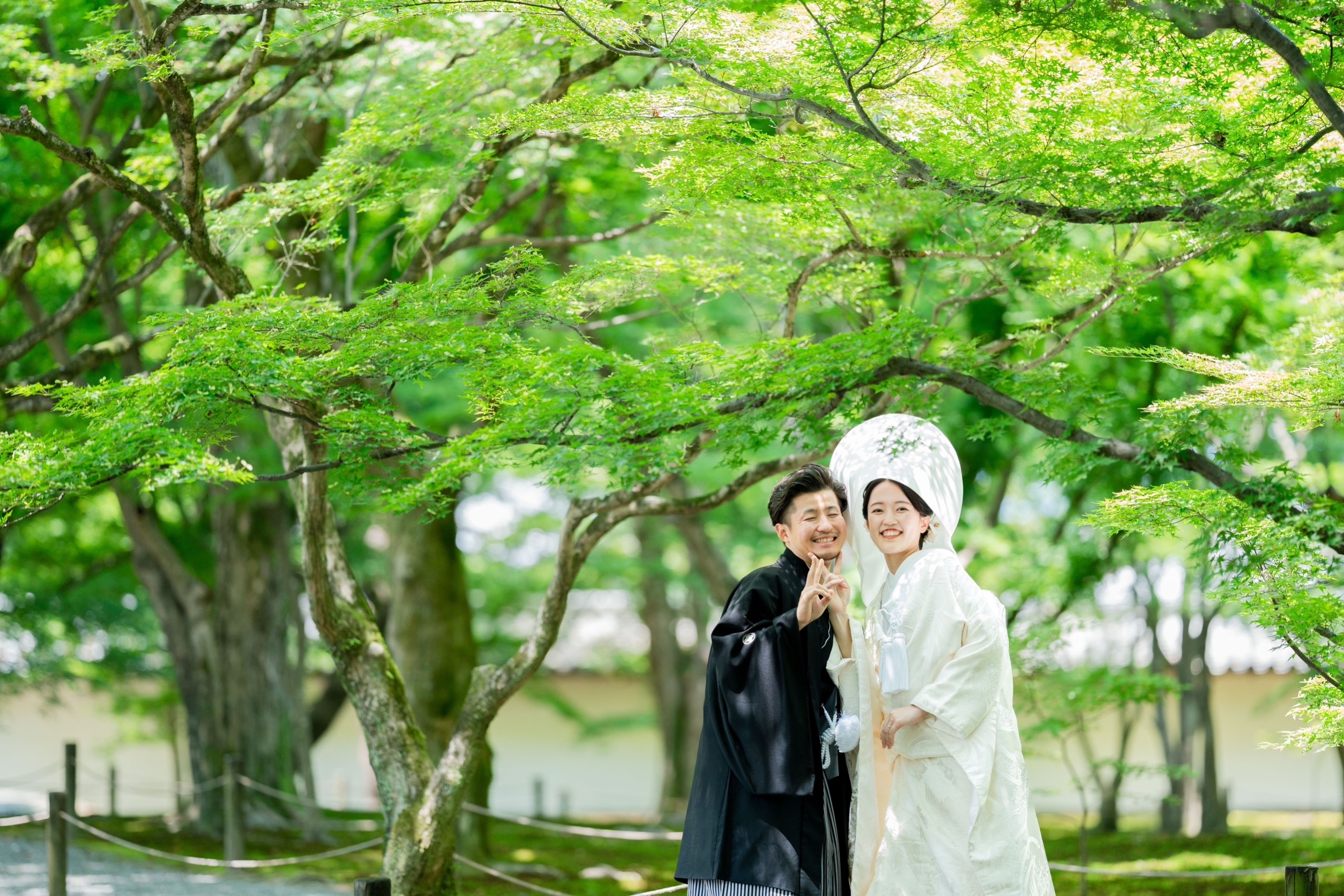 東福寺の和装前撮り事例（新緑シーズン）