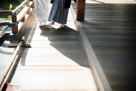 前撮りで撮影した足元イメージ（大覚寺）