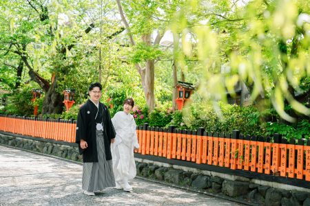 祇園白川で前撮り（緑の時季の事例）