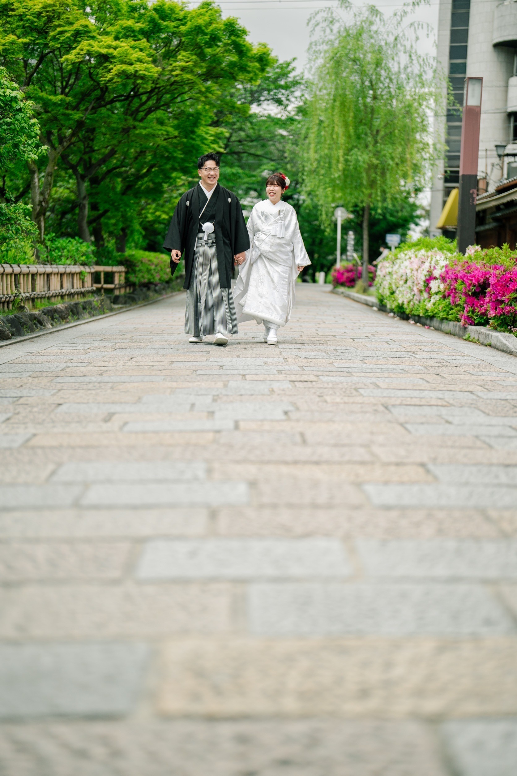祇園白川で前撮り（緑の時季の事例）