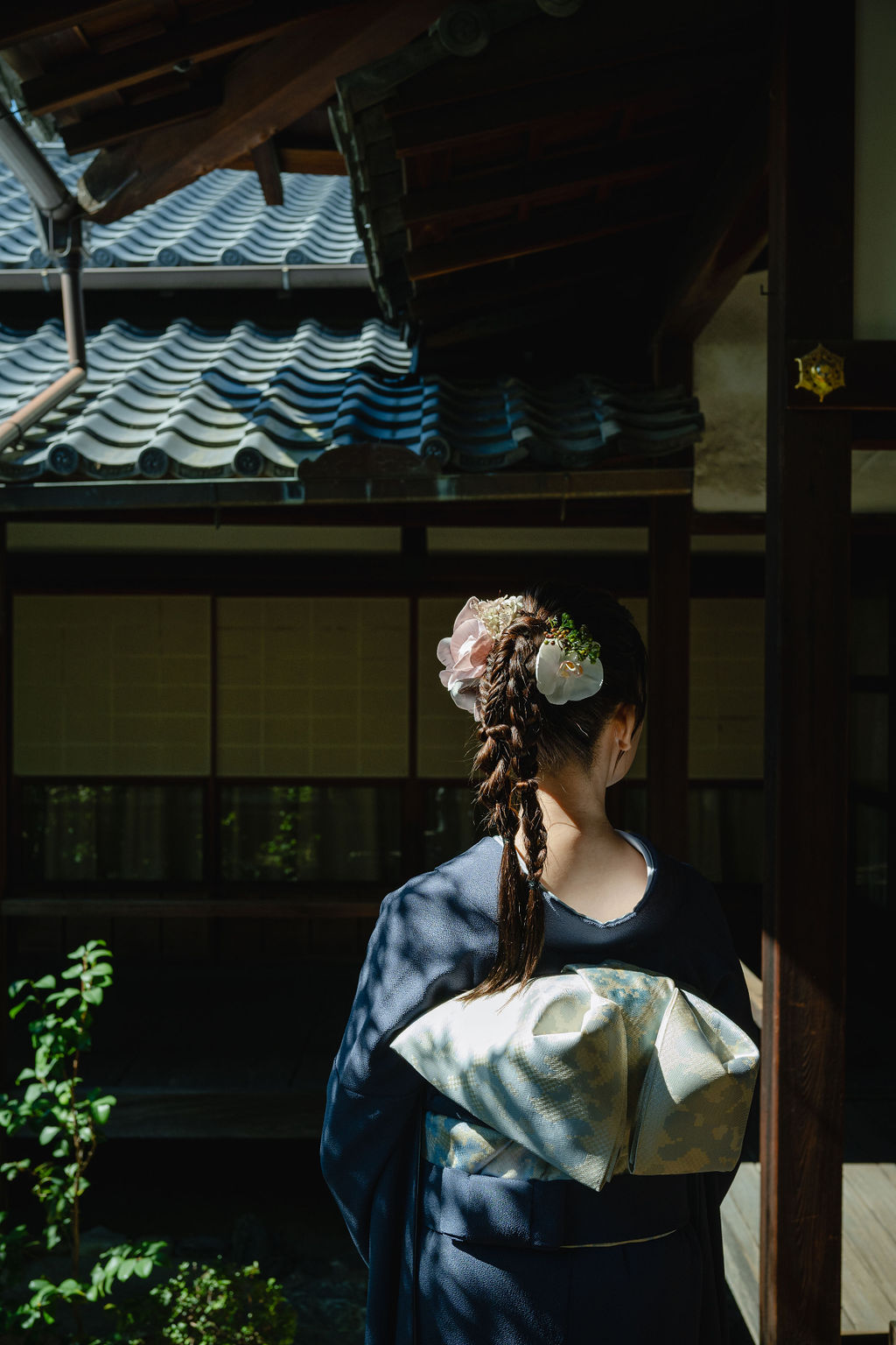 色掛下帯結び