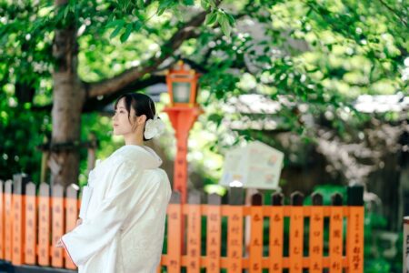 夏の祇園前撮り（白無垢）