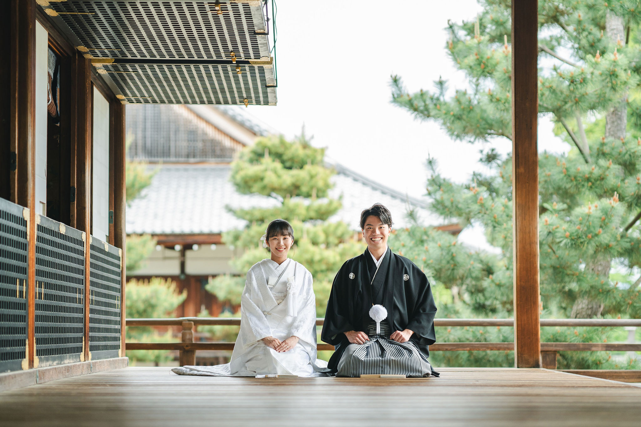 大覚寺の前撮り撮影イメージ｜正座シーンです。