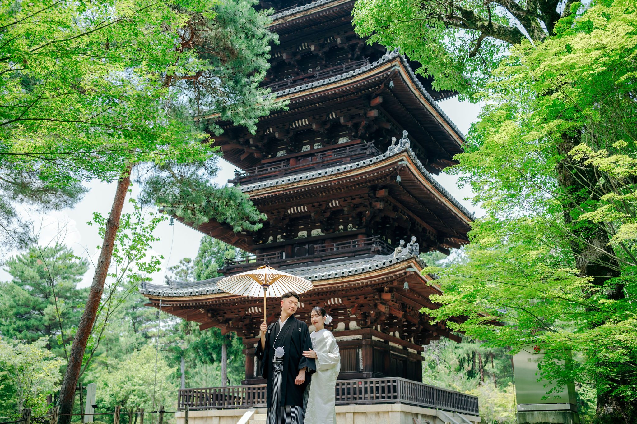 新郎新婦様と仁和寺の五重塔