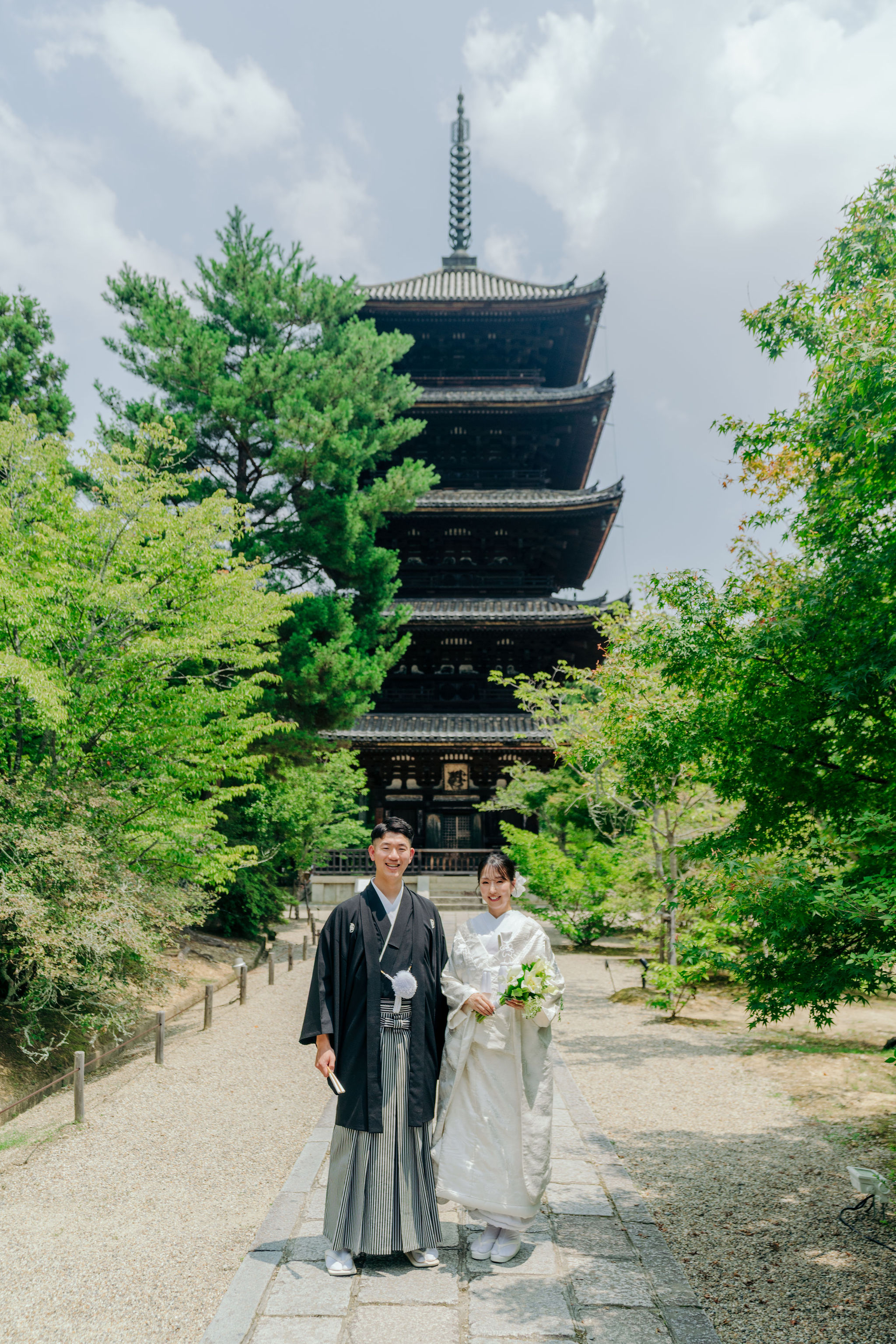 仁和寺の境内で和装前撮り（五重塔）