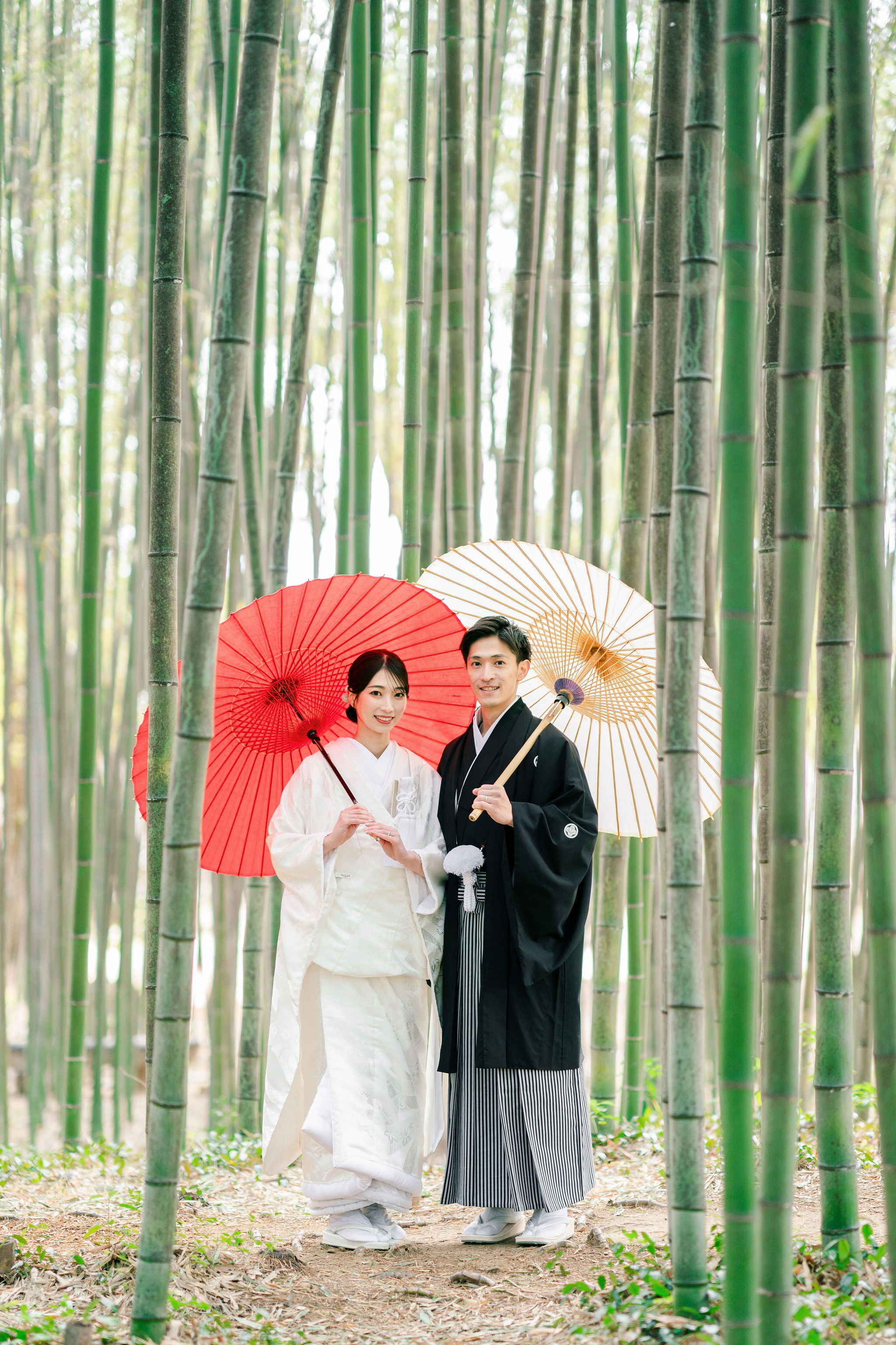 冬の大覚寺前撮りイメージ（白無垢姿）