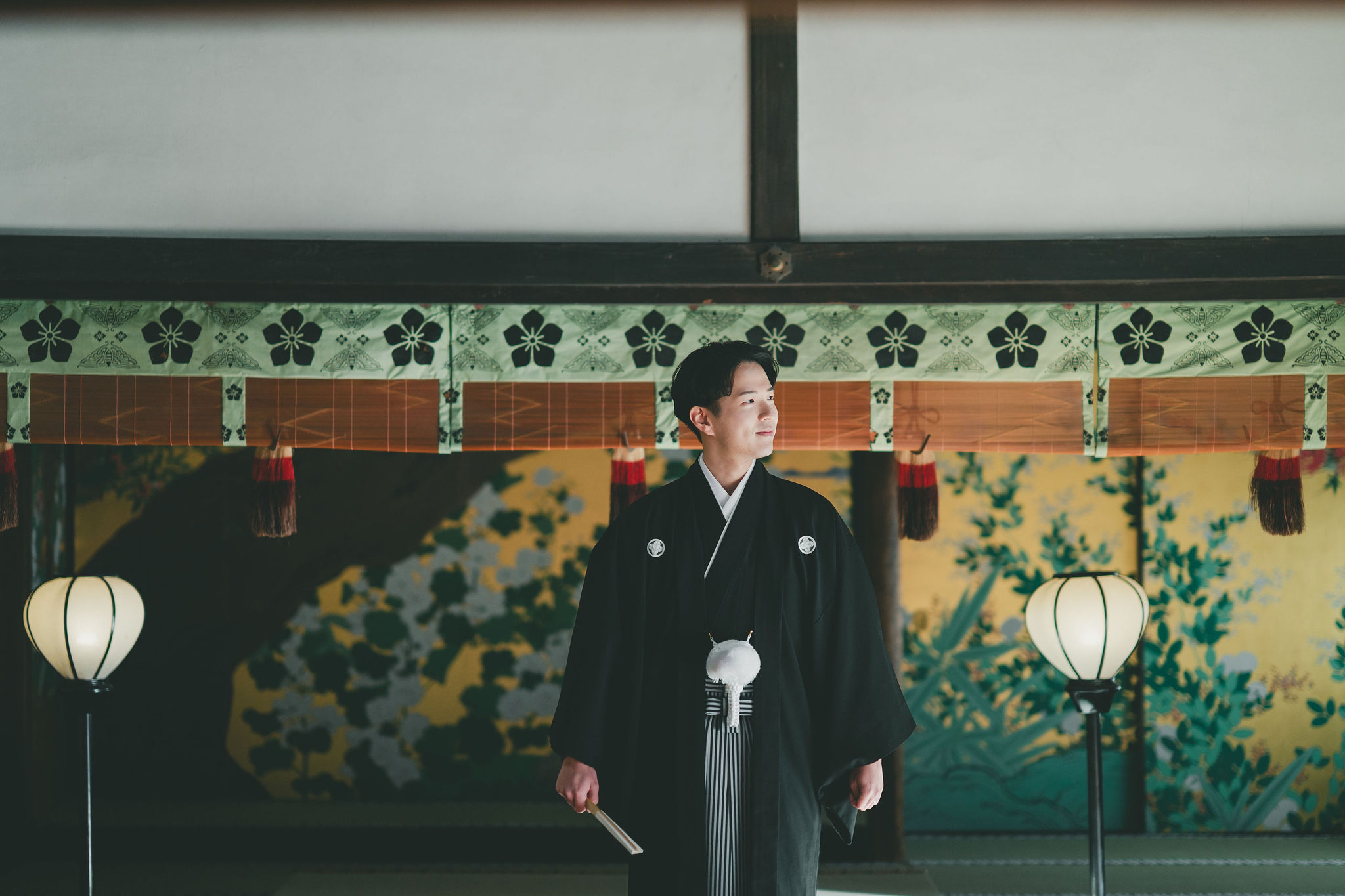 智積院大書院で新郎ソロショット