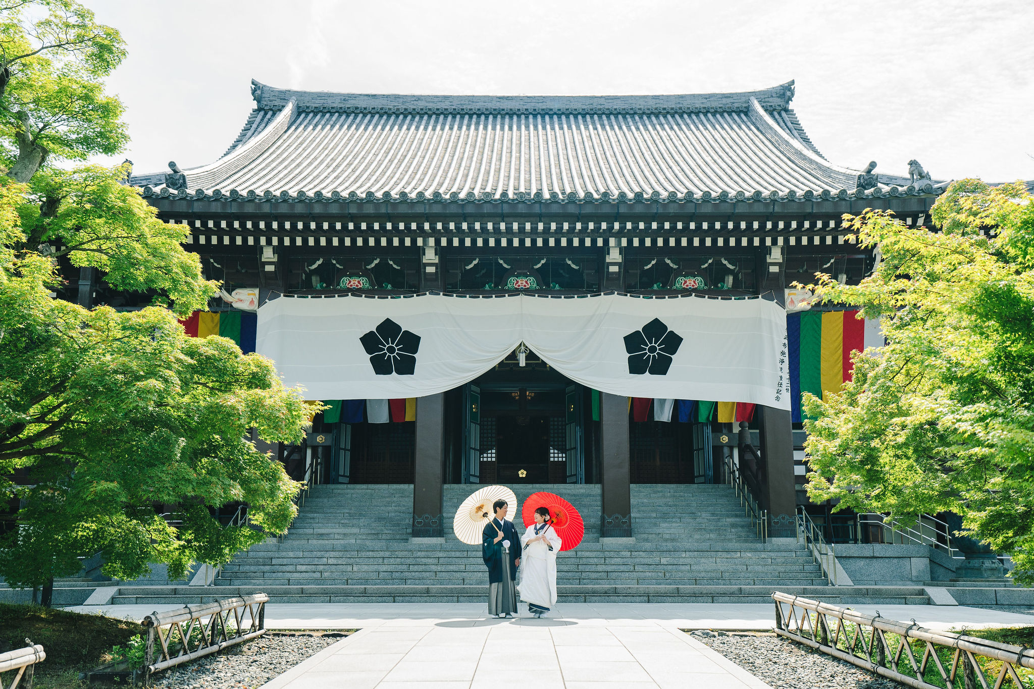 新緑の季節、智積院で和装前撮り（金堂前）