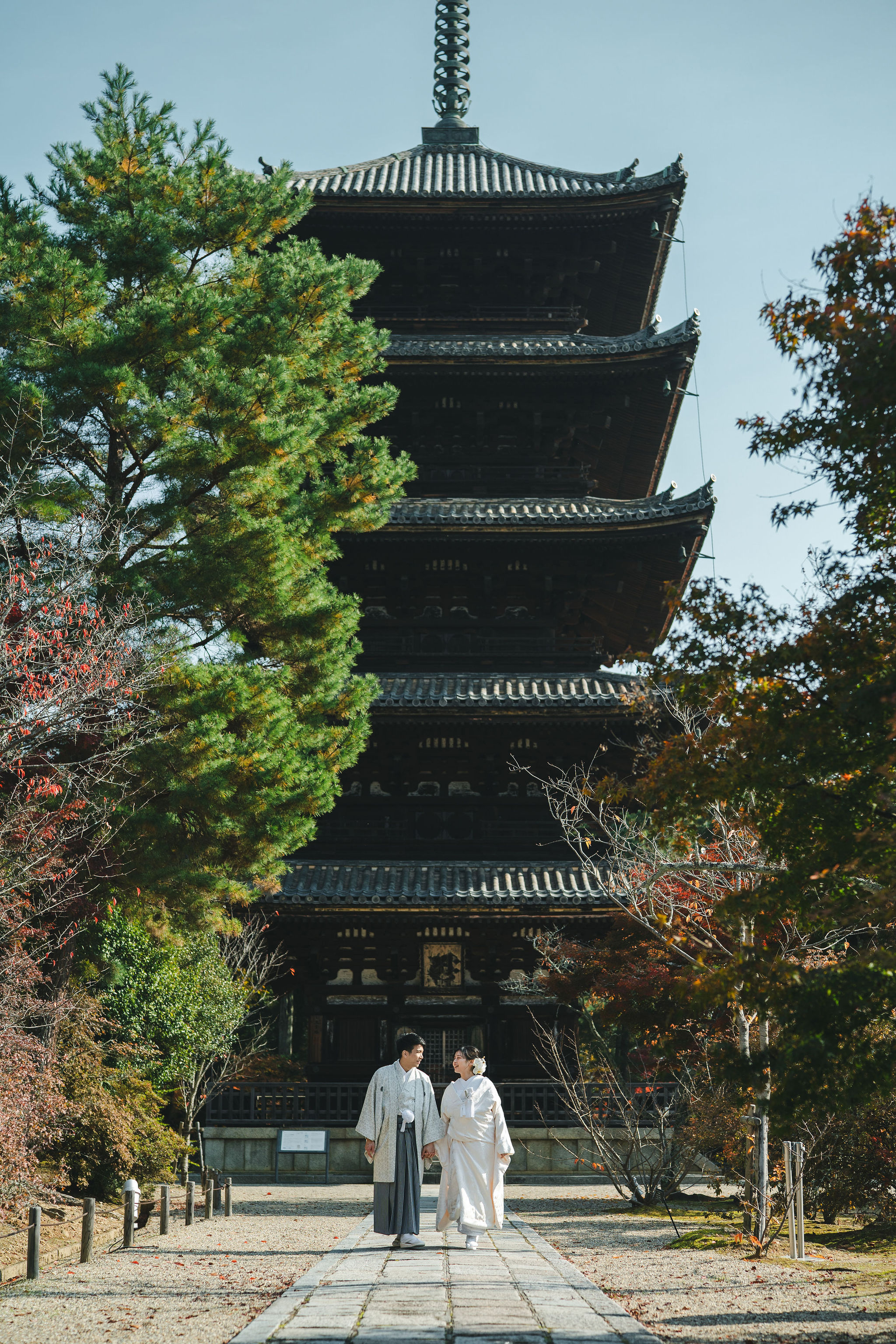 11月後半の仁和寺の五重塔
