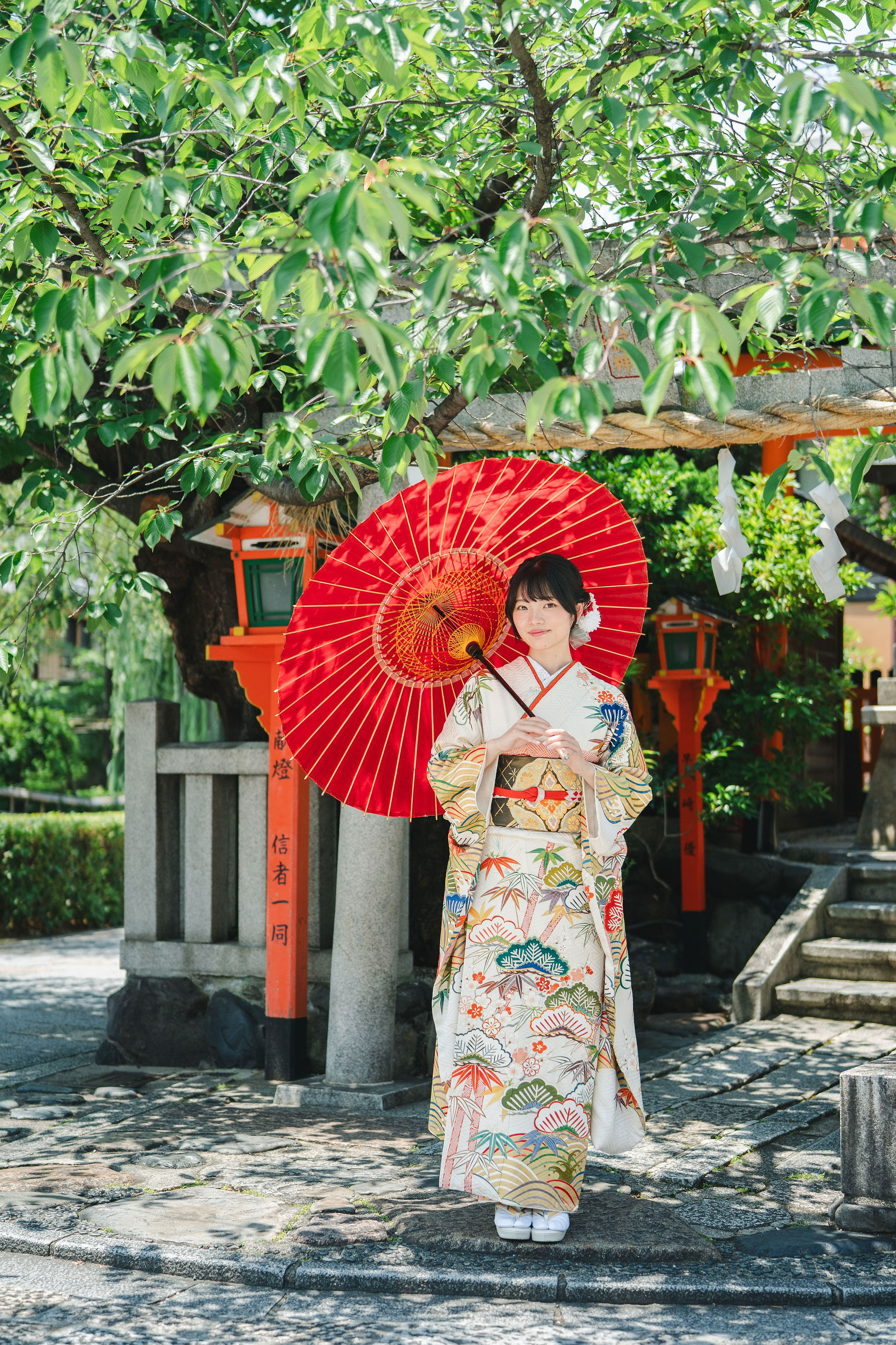 祇園白川で成人式前撮り(振袖レンタル)